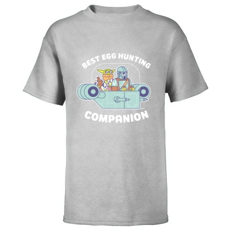 Star Wars The Mandalorian Grogu Best Egg Hunting Easter - Short Sleeve T-Shirt for Kids - Customized-Athletic Heather