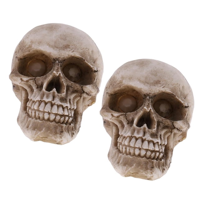 2x s de Halloween, Resina Simución Modelo de cráneo Accesorio de Halloween Mini Espeluznante D CUTICAT Cráneo humano