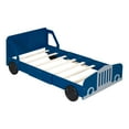 thumbnail image 4 of Harper & Bright Designs Twin Size Car-Shaped Platform Bed with Wheels, Blue, 4 of 9