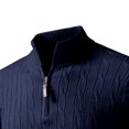 thumbnail image 7 of TOUMENY Men Winter Half Zip Sweater Casual Soft Comfy Knit Pullover Long Sleeve Solid Slim Crew Neck Basic Warm Fall Tops Navy L, 7 of 7