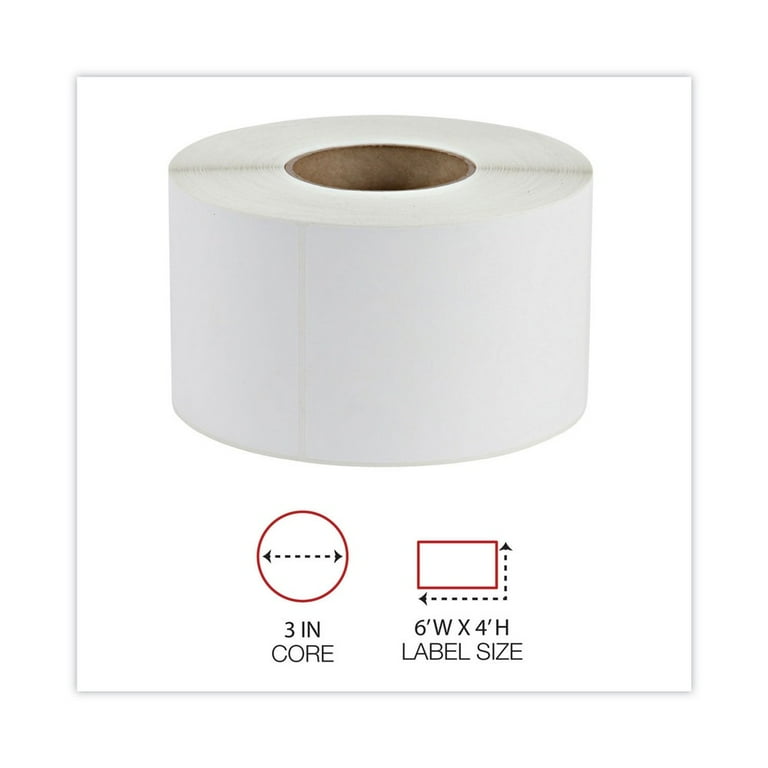 Thermal Transfer Labels, 4 x 6, White, 1,000/Roll, 4 Rolls/Carton Thermal Transfer Labels, 4 x 6, White, 1,000/Roll, 4 Rolls/Carton