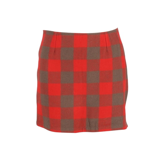 Pre-Owned A.P.C. Checkered Mini Skirt in Red Wool
