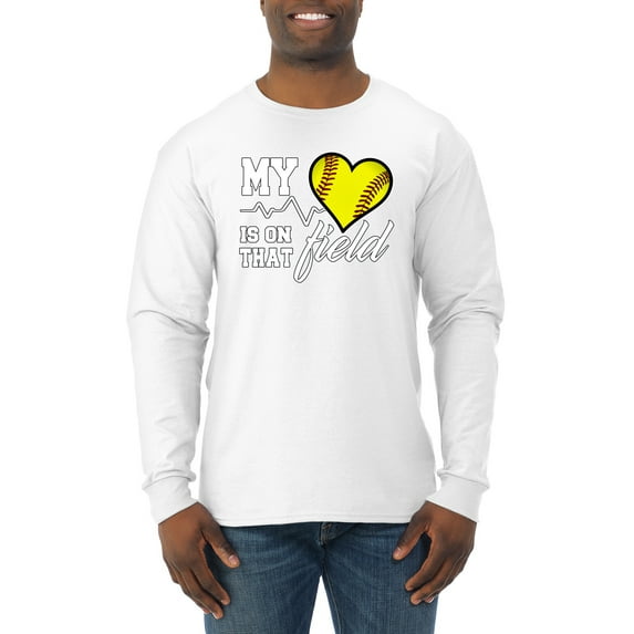 Wild Bobby, My Heart Is On That Tennis Field, Sports, Men Long Sleeve Shirt, White, Small