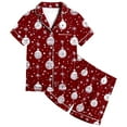 thumbnail image 4 of Weebloom Girls Christmas Pajamas Xmas Printed Silk Short Sleeved 2-13 Years Girl Pajamas Homewear 12-13 Years, 4 of 4