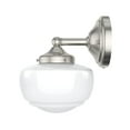 thumbnail image 4 of Hunter - Saddle Creek 1-light Brushed Nickel, Medium Size Sconce Light, Dimmable, Schoolhouse Style, for Bedrooms, Kitchens, Dining, Living Rooms - 19139, 4 of 6