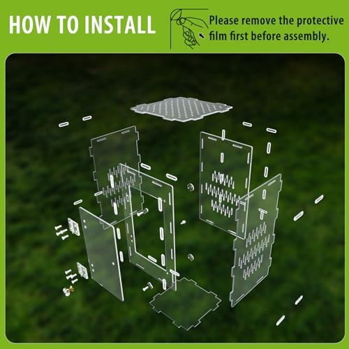 Jumping Spider Enclosure,Large Acrylic Praying Mantis Habitat, 10"*6"*6"Ventilated Insect Terrarium Cage with Front Opening Door for Small Retiles - Arboreal Tarantula,Snails,Bug,Lizard