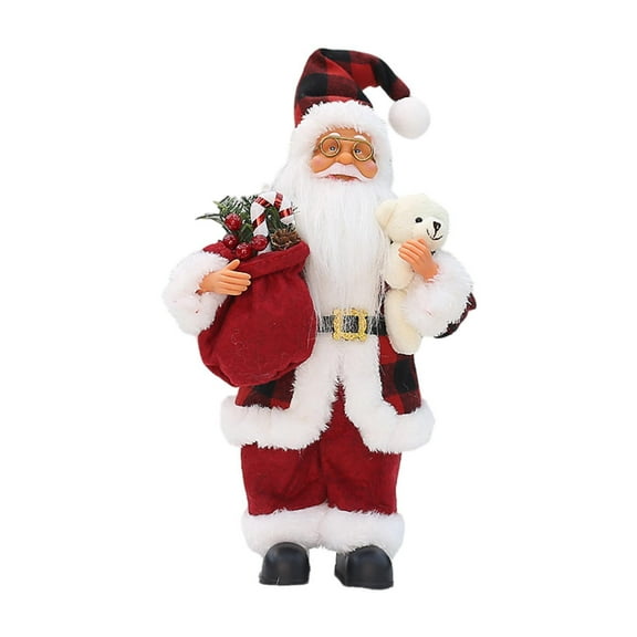 LeeQinersw 12 Inch Standing Santa Claus, Traditional Christmas Decorations Collection, Cute red