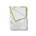 thumbnail image 2 of Green Soft Flannel Fleece Throw Blanket, Blossoming Flowers Natural Fantasy Theme Abstract Botanical Garden Design, Cozy Plush for Indoor and Outdoor Use, 70" x 90", Apple Green White, by Ambesonne, 2 of 6