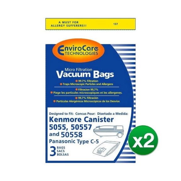 EnviroCare Type C Vacuum Bag for Kenmore 5055A / 137 (2 Pack)
