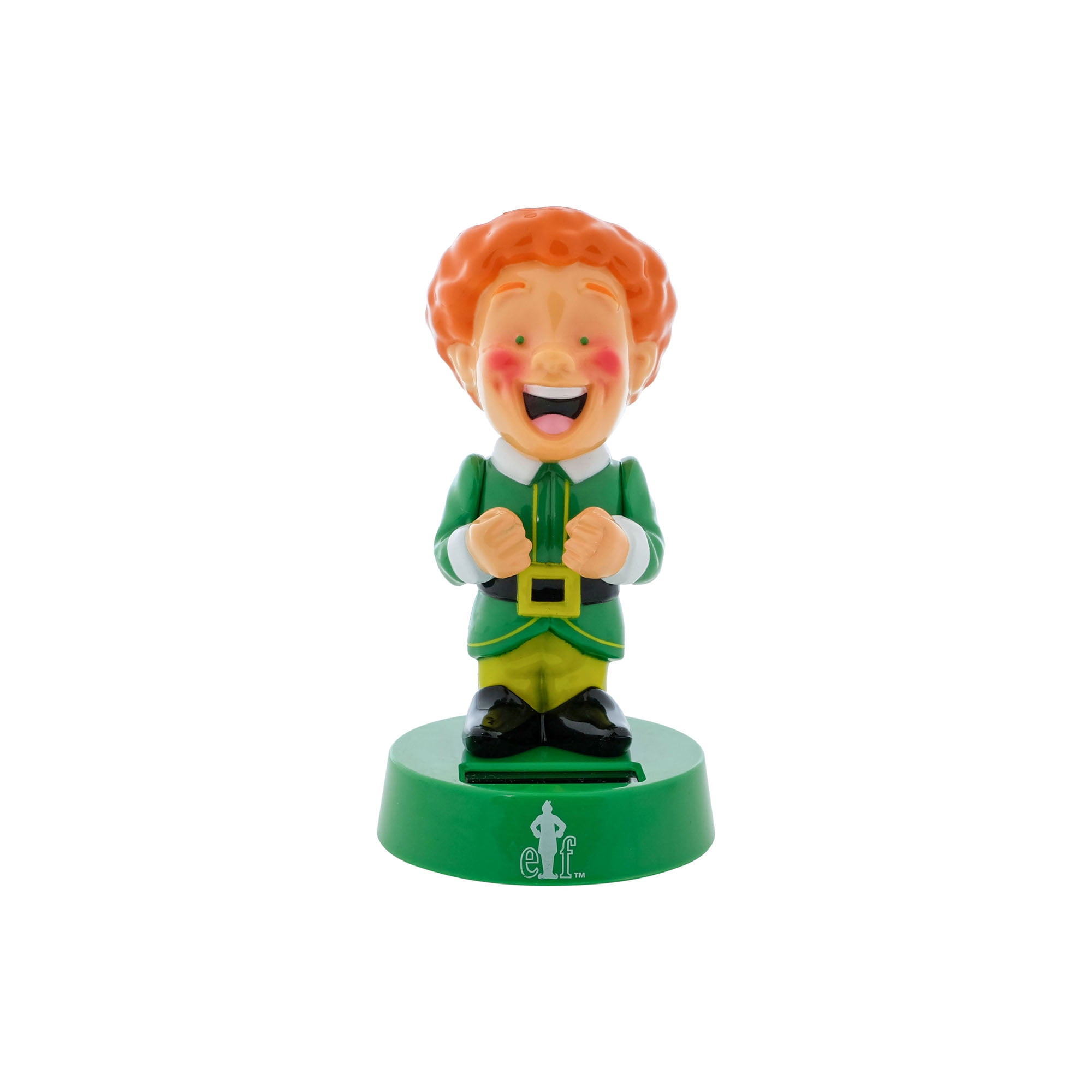 e.l.f. Cosmetics ELF, Buddy the Elf,  Solar Bobble-Head, Plastic, 5 inches Tall, Green
