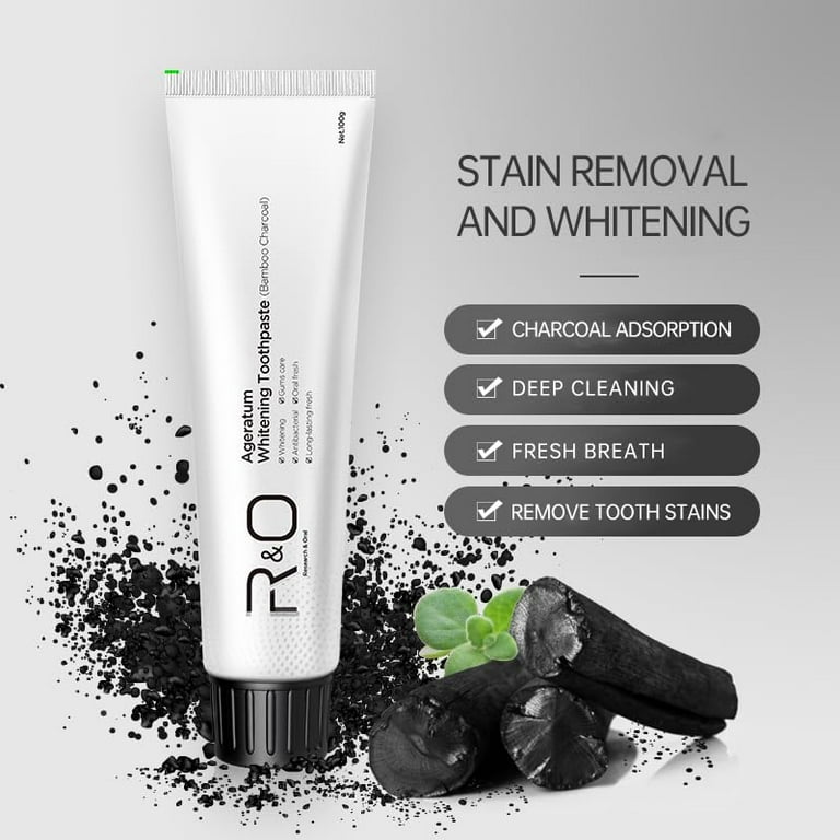 Niacinamide Whitening Toothpaste For Sensitive Teeth - 3.5oz, Fluoride-Free, With Charcoal & Aloe For Stain Removal & Fresh Breath
