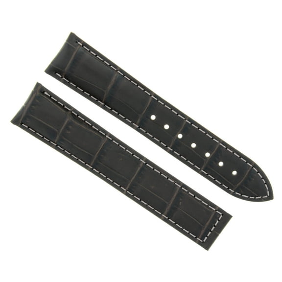 20MM LEATHER BAND STRAP DEPLOYMENT FOR 42MM OMEGA PLANET OCEAN WATCH D/BROWN WS