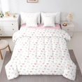 thumbnail image 1 of Erosebridal Colorful Butterfly Bedding Queen Size, Princess Pink Bedding Sets Queen Size, Cute Animal Decor, Reversible, 1 of 5
