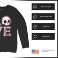 thumbnail image 6 of Love Text Skull Women's Long Sleeve T-shirt Vivid Pink Bone Cute Gothic Skeleton Romance Art Valentine Spooky Halloween, 6 of 7