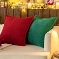 thumbnail image 3 of Corduroy Pillow Covers with Splicing Soft Couch Pillow Covers Broadside Striped Decorative Textured Throw Pillows Green, 3 of 6