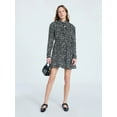 thumbnail image 2 of Scoop Women's and Women's Plus Tie Neck Mini Dress with Long Sleeves, Sizes XS-4X, 2 of 6