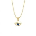 thumbnail image 2 of Tiny Evil Eye Necklace - Sapphire Necklace - Third Eye Necklace - Eye of Horus - Evil Eye Lashes Necklace, 2 of 2
