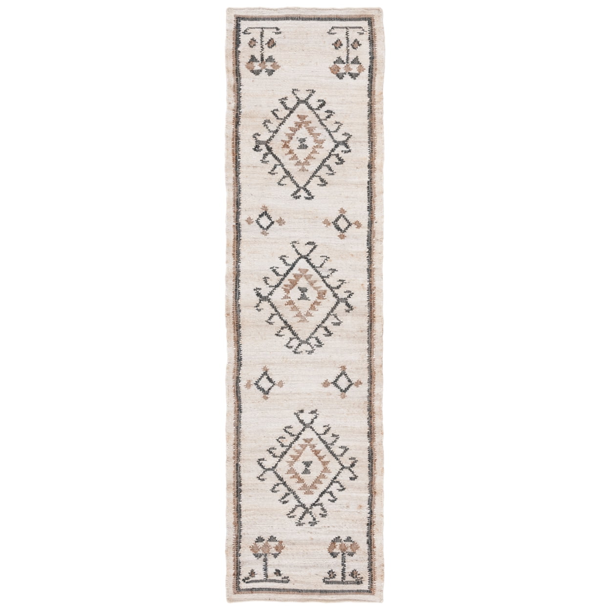 SAFAVIEH Kilim Lisette Tribal Runner Rug, Ivory/Black, 2'3" x 8'