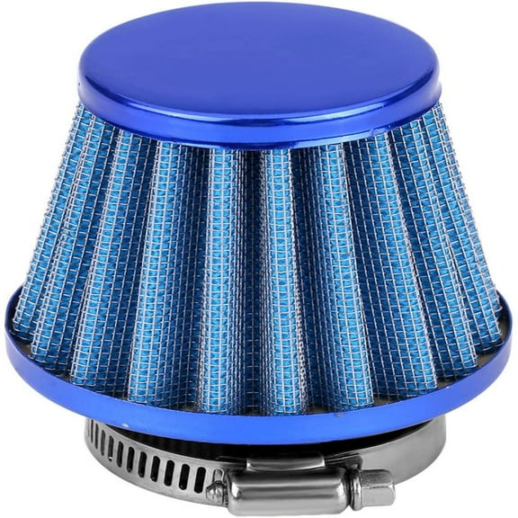 QUTETN 38Mm Air Filter Round Cone Universal Auto Cold Air Intake Induction Kit For Off-Road Motorcycle Atv Four Pit Bike(Blue)