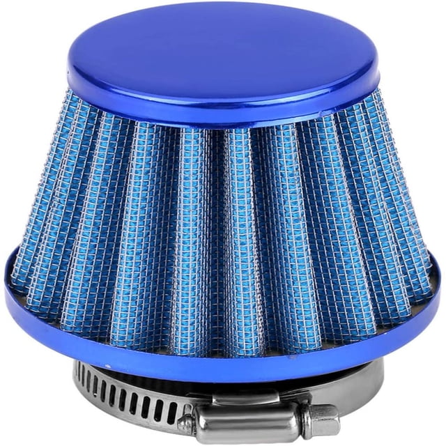 OUSITAID 38Mm Air Filter Round Cone Universal Auto Cold Air Intake Induction Kit For Off-Road Motorcycle Atv Four Pit Bike(Blue)