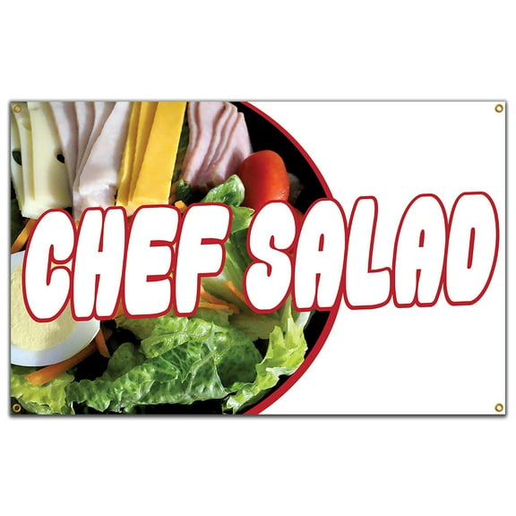 SignMission B-96 Chef Salad19 96 in. Chef Salad Banner with Concession Stand Food Truck Single Sided