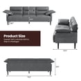 thumbnail image 2 of BLAZANT Faux Leather Sofa Couch, Modern 83 Inch 3 Seater Couches with Deep Seats and 2 Pillows for Living Room, Apartment, Office, Bedroom, Grey, 2 of 9