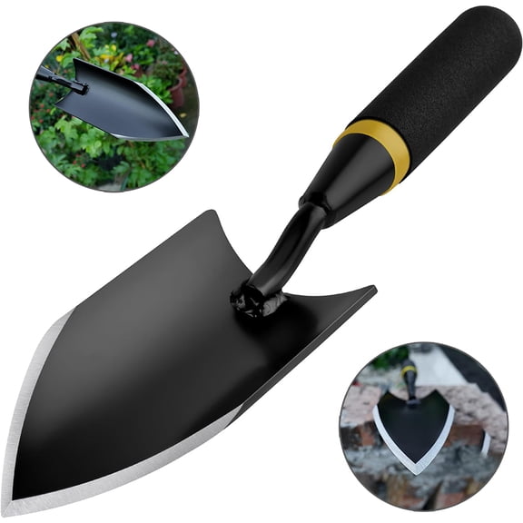 Garden Shovel Heavy Duty Hand Carbon Steel Trowel with Rubberized Handle,for Diligent Farmer Soil Planting Digging Transplanting