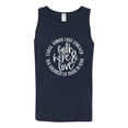 thumbnail image 2 of Wild Bobby, Faith Hope & Love Three Things That Last Forever Inspirational/Christian Men Graphic Tank Top, Navy, Small, 2 of 6