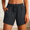 thumbnail image 4 of cfhntfmh Women's Running Shorts with Zip Pockets Athletic Shorts Quick Dry Lightweight Workout Drawstring Gym Shorts, 4 of 5