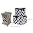 thumbnail image 2 of Bacati - Dots/Pin Stripes Hamper with Cotton Percale cover, mesh liner and Natural Color Wooden frame, Black/White, 2 of 12