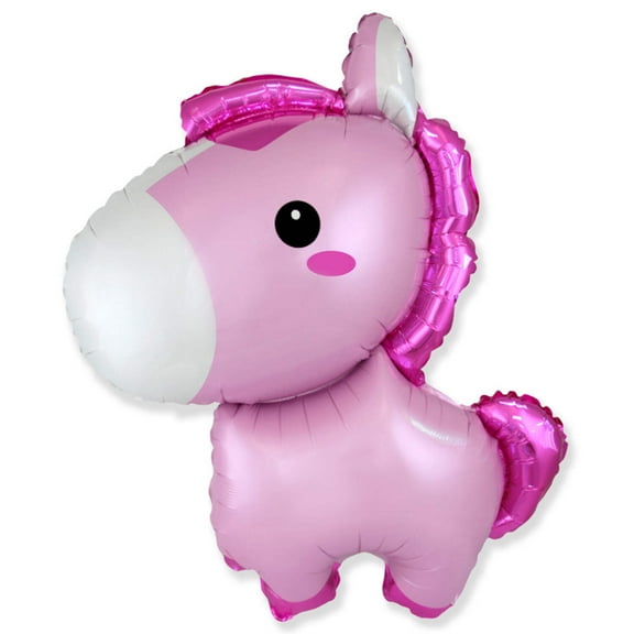 34 inch Baby Horse Pink Foil Mylar Balloon - Party Supplies Decorations