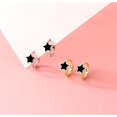 thumbnail image 3 of Solid 925 Sterling Silver Black Star Huggie Earrings Hoops for Women Teens Small Star Hoop Earrings Cartilage Helix Earrings, 3 of 7