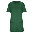 thumbnail image 4 of Summer Tops for Women Casual Short Sleeve Crewneck T Shirts with Pockets Solid Loose Fit Comfy Spring Blouses Tunics, 4 of 6
