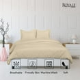 thumbnail image 3 of ROYALE Sand Duvet Cover Full Size - Washed Duvet Cover Set, 3 Piece Double Brushed Duvet Covers with Button Closure - 1 Duvet Cover 80x90 inches and 2 Pillow Shams - Comforter Cover, 3 of 8
