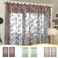 thumbnail image 3 of 2 Panels Glass Door Decorative Curtain,Retro Peony Rose Sheer Curtains Vintage Elegant Rod Pocket Semi Floral Sheer Curtain,Embroidery Sheet Curtains,Lace Voile Panel Drapes Tulle Window Curtains, 3 of 6