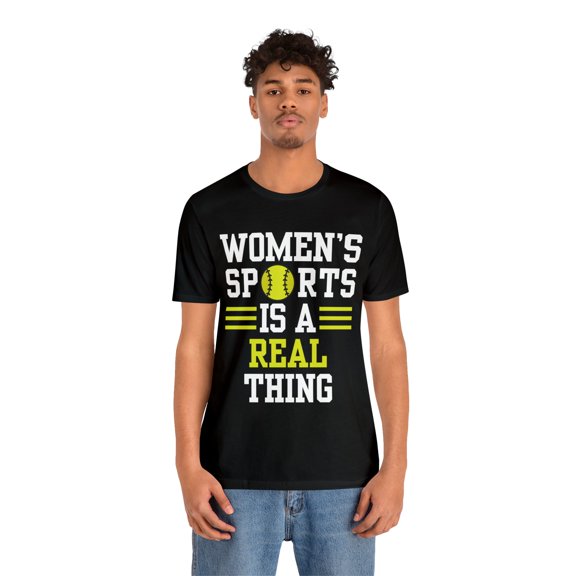 DJH Apparel | Women's Sports Is A Real Thing Softball Unisex Tshirt