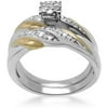 1/5 Carat T.W. Diamond Sterling Silver Gold-Plated Bridal Set