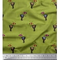 thumbnail image 1 of Soimoi Green Heavy Satin Fabric Waves,Umbrella & Monster Cartoon Print Fabric by Yard 54 Inch Wide, 1 of 3