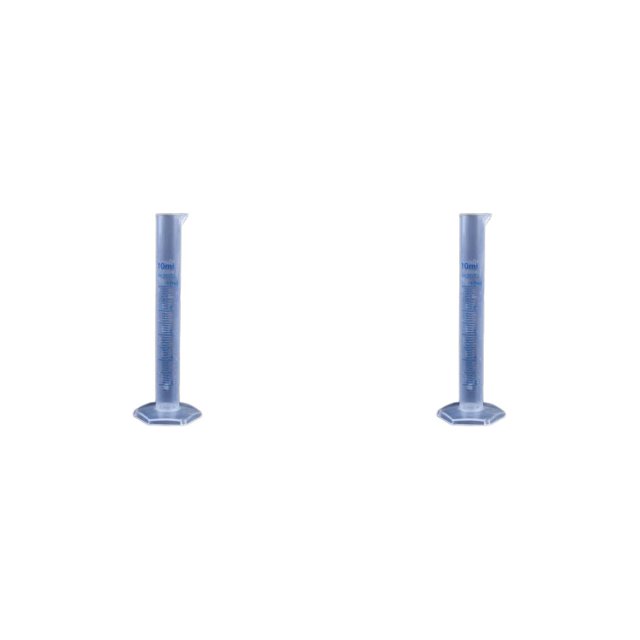 Kenally Cilindro de medición Cilindros graduados Ligero Impermeable Líquido Tubo de prueba Taza de medición Suministros de laboratorio Elaboración de 10ml 2piezas Kenally CBP497380