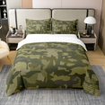 thumbnail image 1 of Erosebridal Housse de Couette Camouflage Rétro 100 % Coton Taille Très Grand, Vert Armée Housse de Couette 100 % Coton Très Grand, Décor Camouflage Militaire, Réversible 3 Pcs (Sans Couette), 1 of 8