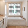 thumbnail image 3 of Nautical Anchor Kitchen Curtains 84 Inch Length, Turquoise Grey White Horizontal Stripe Grommet Top Bedroom Living Room Curtains, Light Filtering Cafe Curtain Drapes 2 Panels Set 104''x84'', 3 of 9
