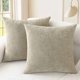 thumbnail image 1 of Chenchen Throw Pillow Covers Decorative 16 X 16 Inches Pack of 2 Cozy Polyester Chenille Cushion Cases for Couch Sofa Bed Living Room Home Light Taupe, 1 of 1