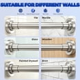 thumbnail image 3 of SUNALLY Shower Curtain Rod, Adjustable 32-75 inch Spring Tension Curtain Rods for Bathroom, No Drilling Rustproof Non-Slip Stainless Steel Rod, Brush Nicke, 3 of 7