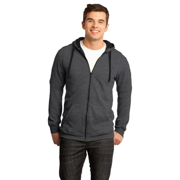 District Dt800 Young Mens Concert Fleece Full-Zip Hoodie