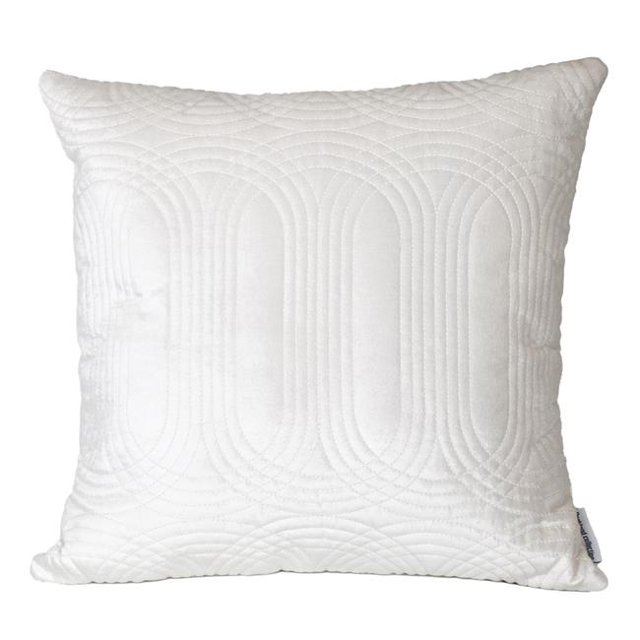 HomeRoots 402892 Quilted Velvet White Square Throw Pillow
