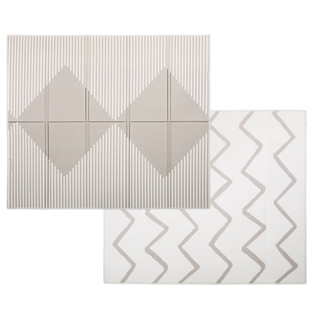 Evolur CozyCush Reversible Non-Toxic Baby Kids Playmat, Almond Buff