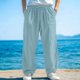 thumbnail image 1 of Ceisia Men's All-Season Casual Pants - Thin Solid Gift Color Business Daily Pocket Tapered Mid-Waist Button Trousers, 1 of 4