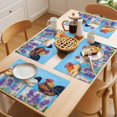 thumbnail image 5 of Vintage Rooster Placemats Set of 8 Spring Floral Farmhouse Animals Place Mats Indoor Wipeable Table Mats Washable Cloth Dining Table Placemats for Kitchen Holiday Party Home Decor 13x19 Inch, 5 of 9