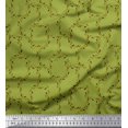 thumbnail image 1 of Soimoi Green Cotton Poplin Fabric Leaves & Geometric Printed Craft Fabric by the Yard 56 Inch Wide, 1 of 5