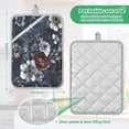 thumbnail image 3 of 2-Pack Pot Holders Heat Resistant Kitchen Oven Mitts 7x9.8in for Oven, Microwave & BBQ Blue Peonies, 3 of 7